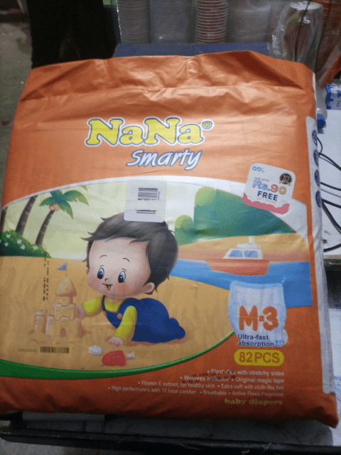 Nana Smarty Baby Diapers Medium 82 Pcs Size 3 Mega Pack