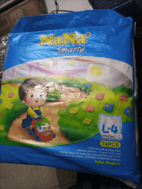 Nana Smarty Baby Diapers Large 74 Pcs Size 4 mega pack